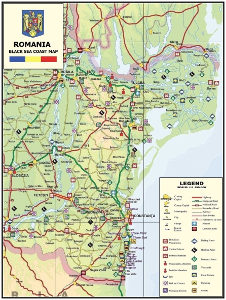 Romania Black Sea Coast Map